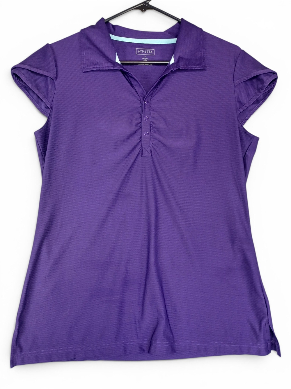 Athleta Women’s Purple Golf Polo Large Sporty Luxe Tennis Athleisure Performance